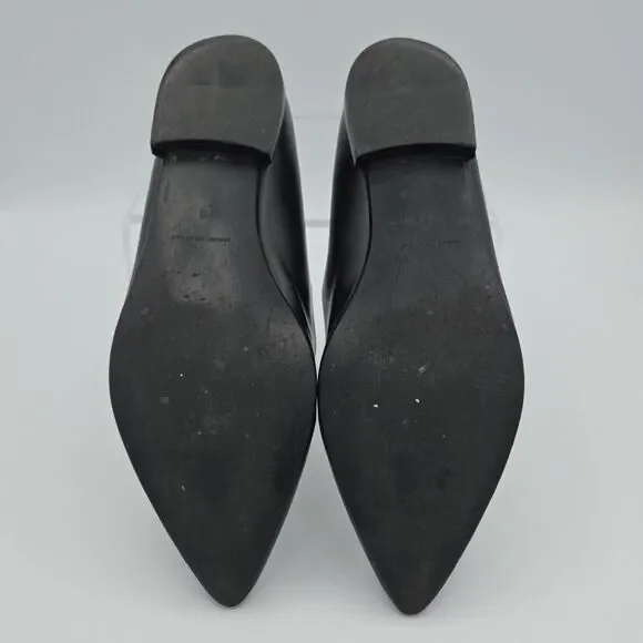 Everlane Women's Modern Point Flat Italian Leather Black and White Size 8 - Picture 8 of 8